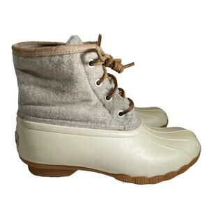 SPERRY Women's Saltwater Emboss Wool Blend Rubber Duck Boot 5 Gorpcore Outdoor